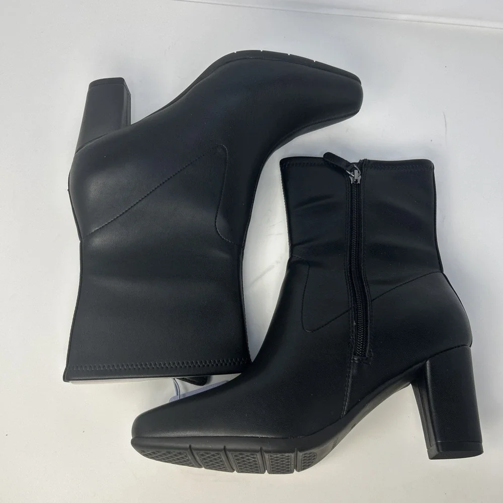 Aerosoles Miley Black Mid-Calf Ankle Booties Boots Size 9 Wide 9W NIB